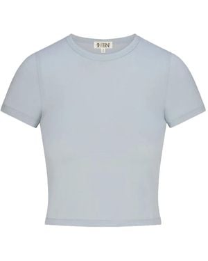ÉTERNE Short sleeve crop T-shirt - Blau