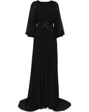 Saiid Kobeisy Pleated Maxi Dress - Black