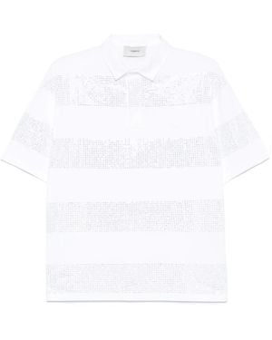 Coperni Crystal-Embellished Polo Shirt - White