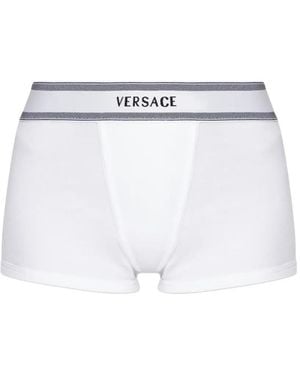 Versace Logo-Waistband Briefs - White