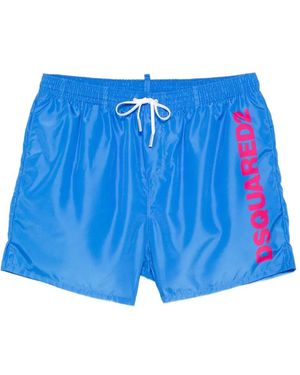 DSquared² Logo-Detail Swim Shorts - Blue
