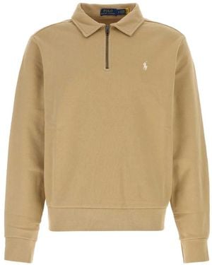 Polo Ralph Lauren Polo Pony Quarter-Zip Sweatshirt - Natural
