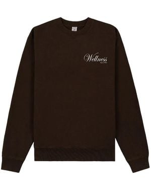 Sporty & Rich Soho Logo-Print Sweatshirt - Brown