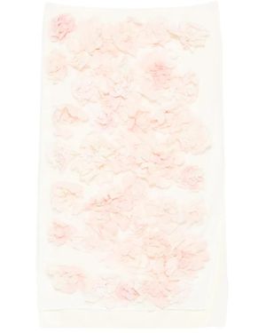 Phisique Du Role Floral-Appliqué Mid Skirt - White