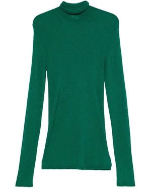Lanvin Roll-Neck Ribbed Sweater - Green