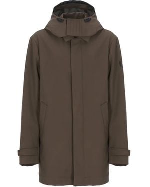 Peuterey Logo-patch Hooded Parka - Brown