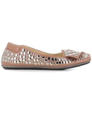 Dove Nuotano Gli Squali Embellished Ballet Flats - White