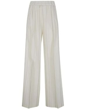 Semicouture Striped Trousers - White