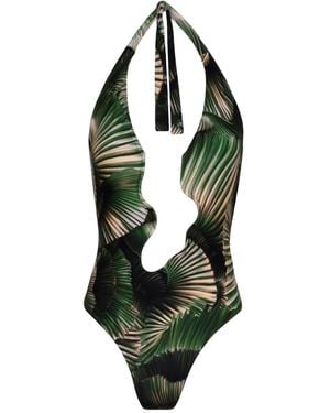 Lenny Niemeyer Curly-Neckline Swimsuit - Green