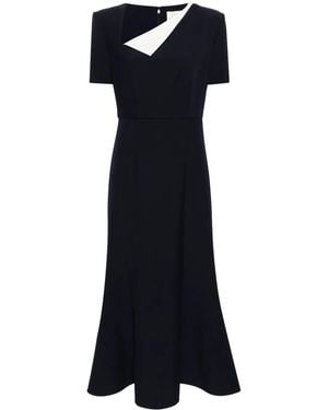 Roland Mouret アシンメトリーネック マキシドレス - ブルー