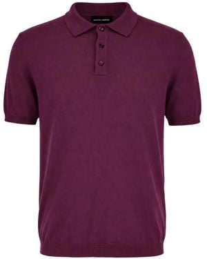 Roberto Collina Polo Texturizado De Manga Corta - Morado