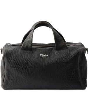 Prada Reisetasche Aus Leder - Schwarz