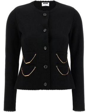 Moschino チェーンディテール カーディガン - ブラック
