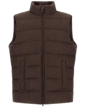 Herno Quilted Cashmere-Silk Gilet - Bruin