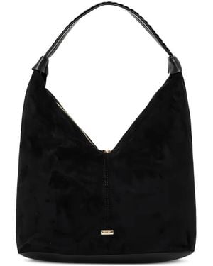 Morgan Braided Handle Tote Bag - Black