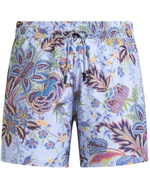 Etro Costume Da Bagno A Fiori - Blu