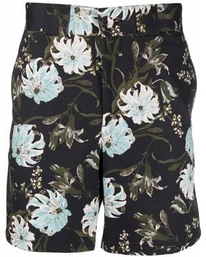 Erdem Floral-Print Chino Shorts - Black