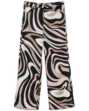Emilio Pucci Weite Hose Mit Print - Weiß