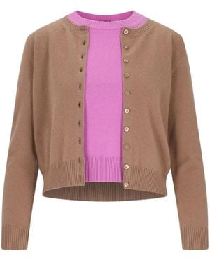 Canessa Cashmere Cardigan And Top Set - Pink
