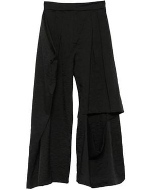 A.W.A.K.E. MODE Pocket Draped Palazzo Pants - Black
