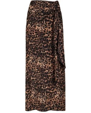 Johanna Ortiz Jupe Longue Wild Confidant À Détail Noué - Marron