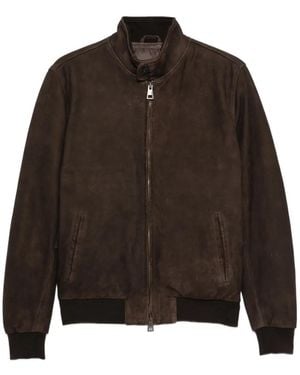 Boglioli Suede High-Neck Jacket - Brown