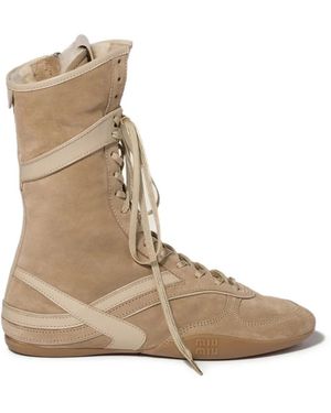 Miu Miu Gymnasium Boots - Natural