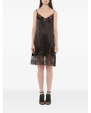 Givenchy Logo Print Lace Dress - Black
