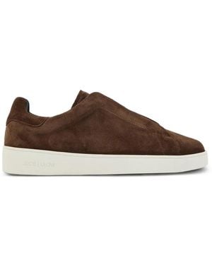Jude Llow Luca Suede Slip-On Trainers - Brown