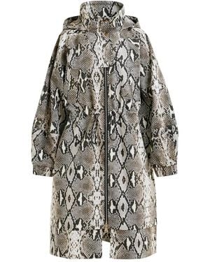 Essentiel Antwerp Trench Con Effetto Pelle Di Serpente - Grigio