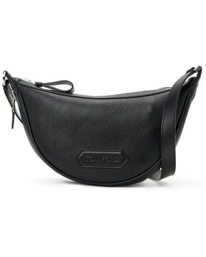 Tom Ford レザー メッセンジャーバッグ - ブラック
