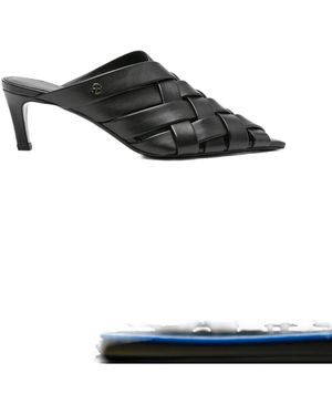 Anine Bing 55Mm Eve Woven Leather Mules - Black