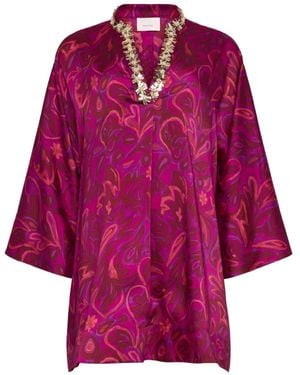 Cinq À Sept Arcia Paisley Bloom Kaftan - Purple