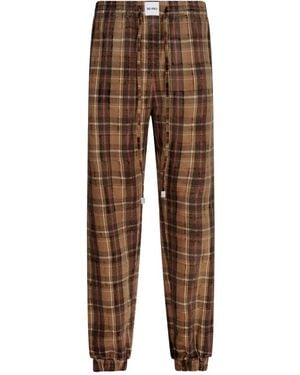 The Attico Plaid Drawstring Long Pant - Brown