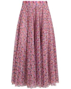 Philosophy Di Lorenzo Serafini Floral-Print Pleated Midi Skirt - Pink