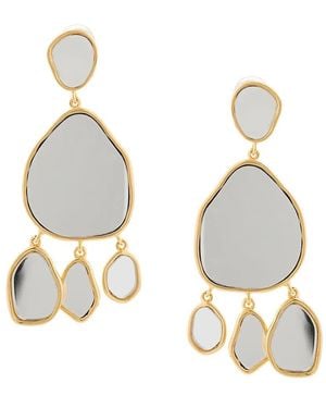 Aurelie Bidermann Mirror-Embellished Drop Earrings - Metallic