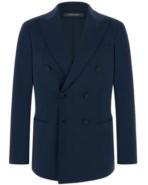 BOGGI Blazer Double-Breasted Structured Stretch-Nylon B Tech - Blue