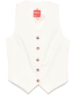 ..,merci Twill Waistcoat - White