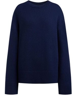 12 STOREEZ Jersey de lana con cuello redondo - Azul