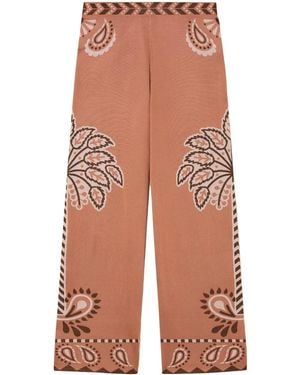 Alanui Pantalones Palazzo Wild Wonder Foulard - Azul