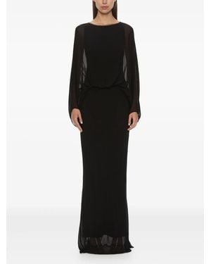 Christopher Esber Lattice-Lace Silk Maxi Dress - Black