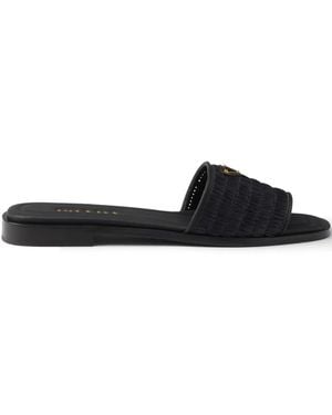 Prada Sandales En Cuir - Noir