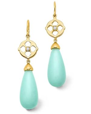 EDINA KISS Chalcedony And Diamond Drop Earrings - Blue