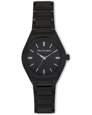 Trussardi Octagonal 42Mm Watch Cardholder Set - Black