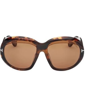 Tom Ford Angellica Tortoiseshell Oval-Frame Sunglasses - Pink