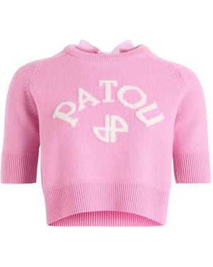 Patou Pullover Mit Intarsien-Logo - Pink