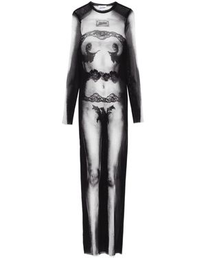 Jean Paul Gaultier プリント マキシドレス - ブラック