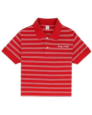 Sporty & Rich Logo-Embroidered Polo Top