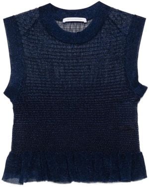 Cecilie Bahnsen Ruffled Knit Top - Blue