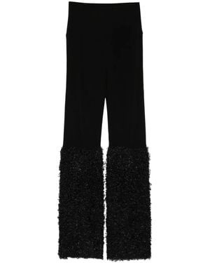 Norma Kamali Faux-Fur Paneled Leggings - Black